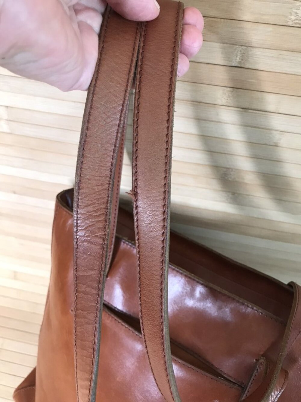 Patricia Nash Viana Soft Tan Brown Leather Shoulder Tote Bag 13x13x3 Purse - Picture 7 of 11